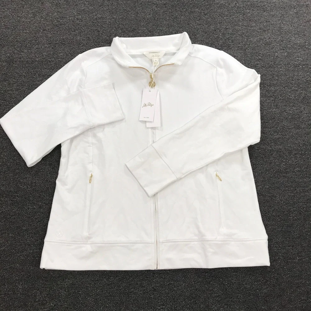 Lilly Pulitzer Delphine Zip Up UPF 50+ Jacket Resort White XL 019178 - Picture 2 of 8